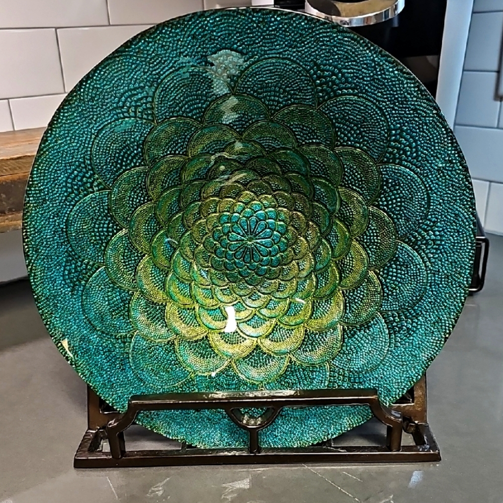 Elegant Peacock Designed Decorative Plate